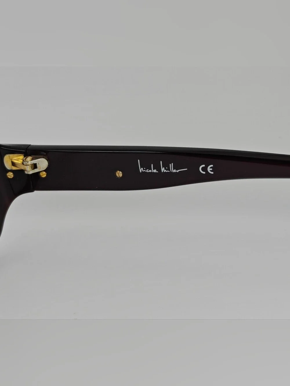 Nicole Miller Deep pearl Purple Women's Designer Eyeglass Frames Gold Accents